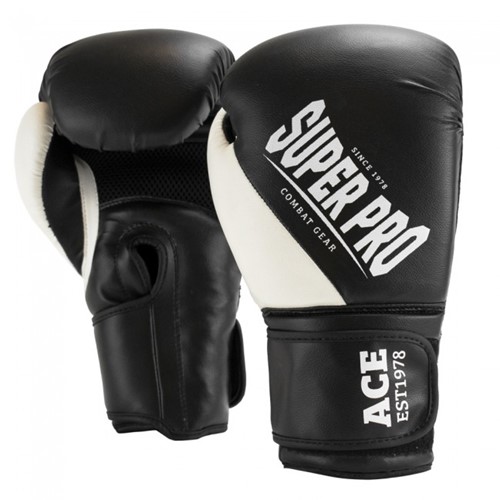 Super Pro Combat Gear Ace (Kick)Bokshandschoenen - Zwart/Wit