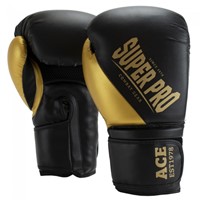 Super Pro Combat Gear Ace (Kick)Bokshandschoenen - Zwart/Goud - 14 oz