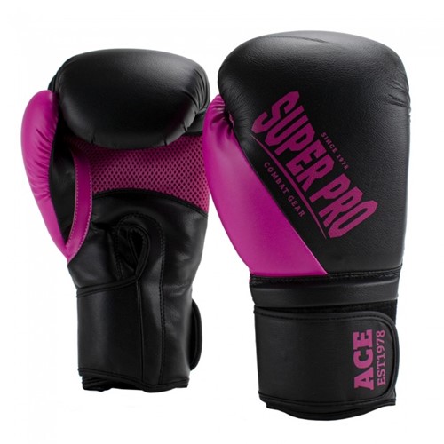 vertaler Kwijting glas Super Pro Combat Gear Ace (Kick)Bokshandschoenen - Zwart/Roze - 8 oz |  Fitnessapparaat.nl