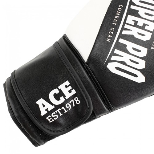 Super Pro Combat Gear Ace (Kick)Bokshandschoenen - Zwart/Wit