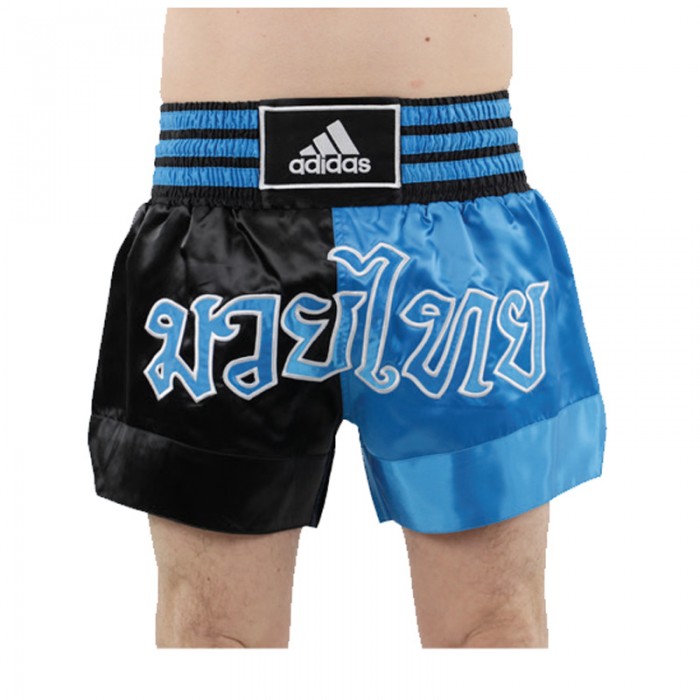 Adidas Thaiboksshort Half-Half -Zwart-Blauw