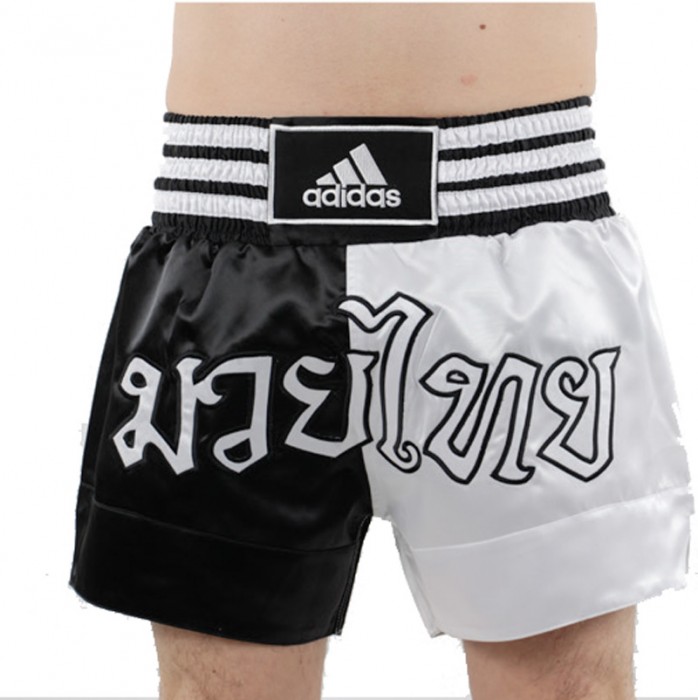 Adidas Thaiboksshort Half-Half Zwart-Wit