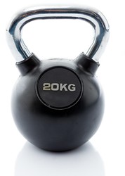 fitnessapparaat.nl Muscle Power Rubberen Kettlebell - Zwart - 20 kg aanbieding