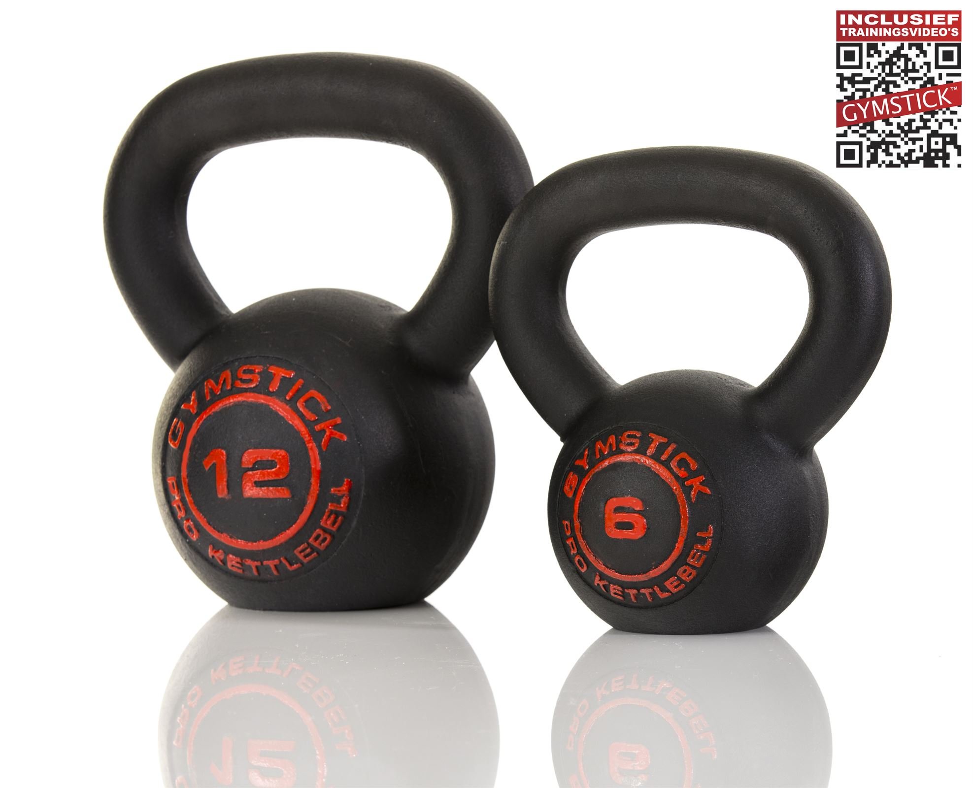 Gymstick Pro Neopreen Kettlebell Zwart Met Online Trainingsvideo's 28kg