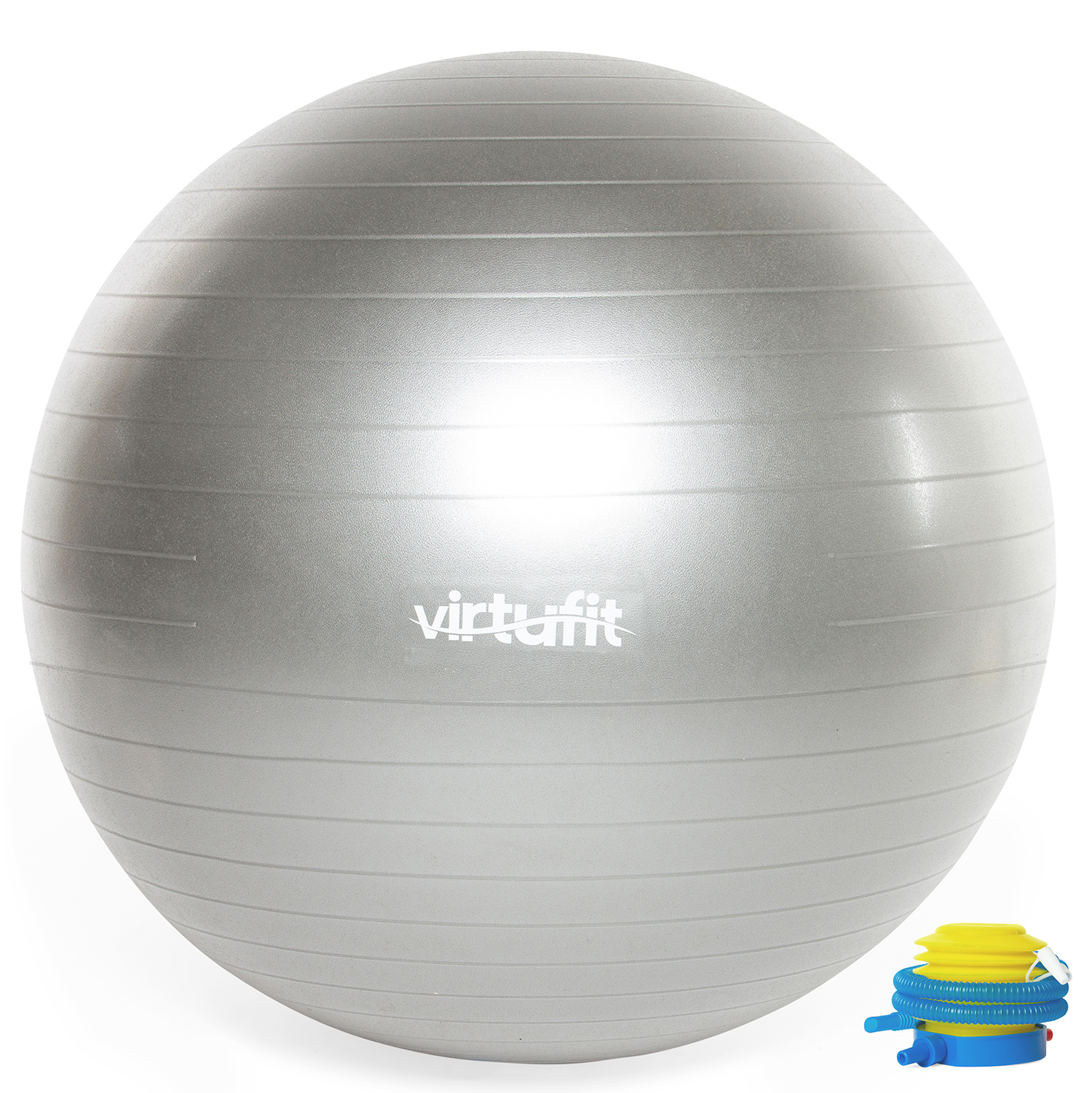 VirtuFit Anti-Burst Fitnessbal - Gymbal - Swiss Ball met Pomp - Grijs - cm | Fitnessapparaat.nl