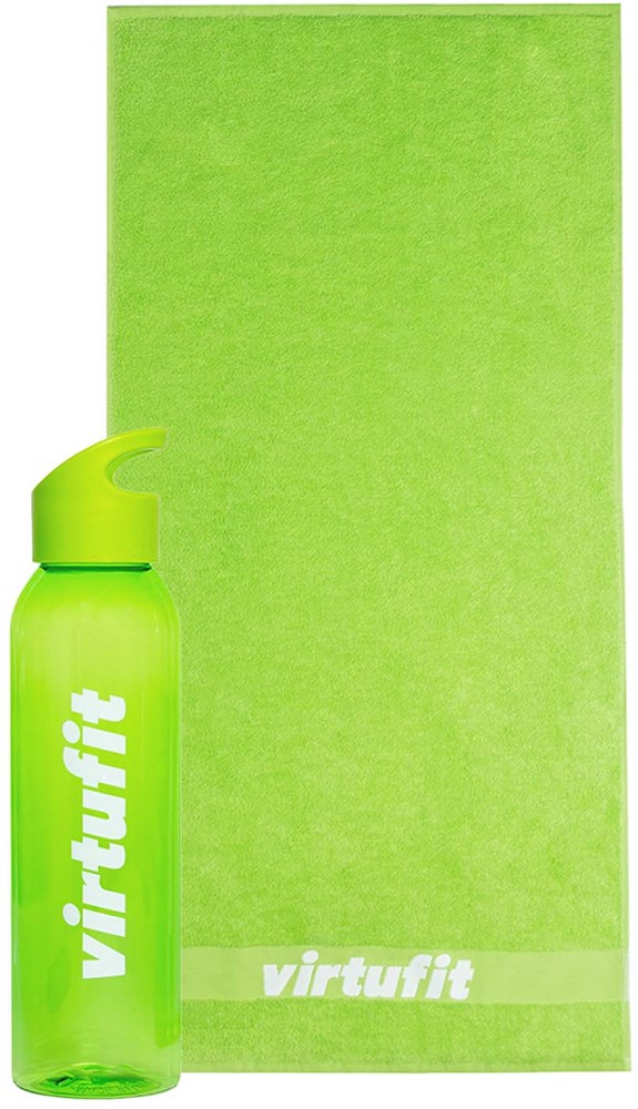 VirtuFit Set met Handdoek en Waterfles - Groen