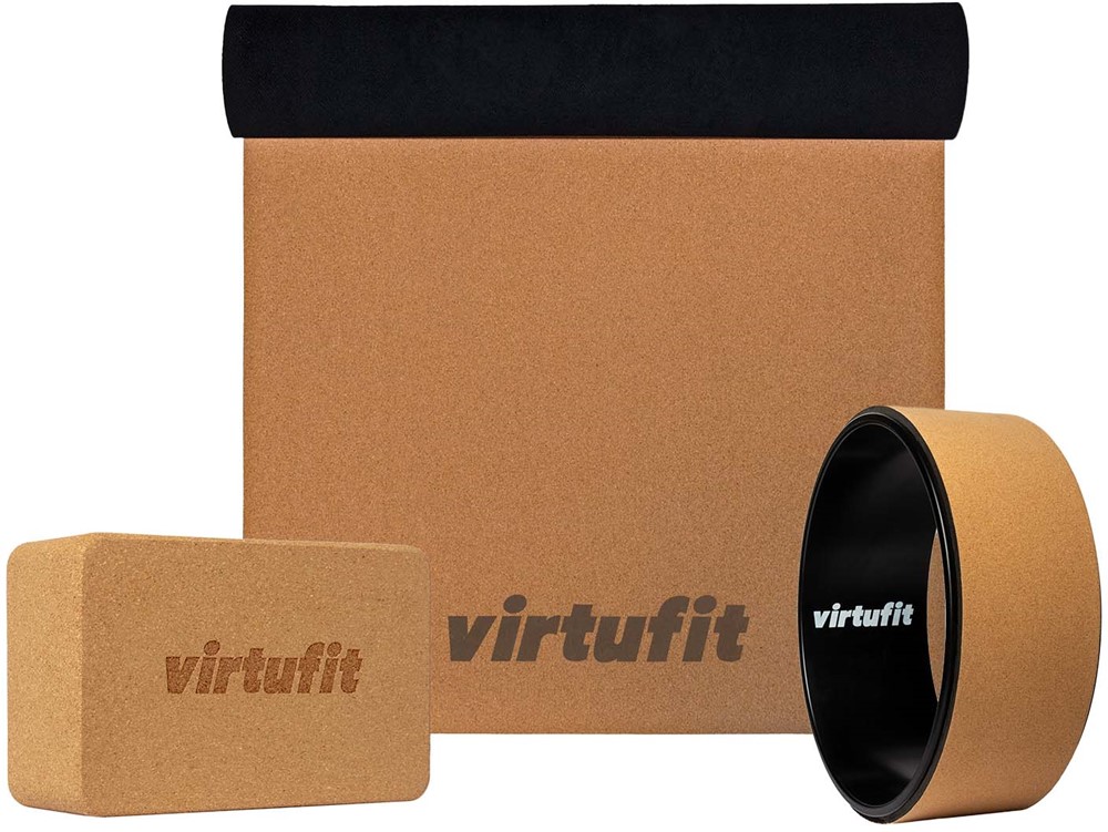 VirtuFit Premium Kurk Yoga Kit - Ecologisch - 3-Delig