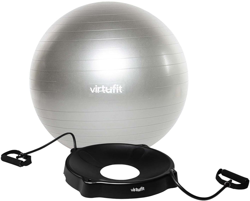 VirtuFit Anti-Burst Fitnessbal Pro met Balschaal - Grijs - 45 cm