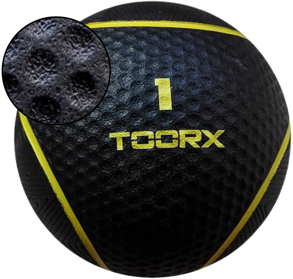 Toorx Fitness Medicine Ball - Zwart/Geel - 1 kg