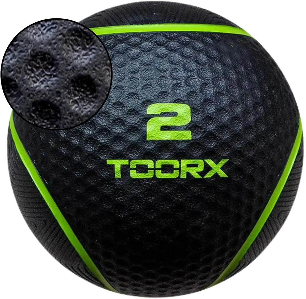 Toorx Fitness Medicine Ball - Zwart/Groen - 2 kg