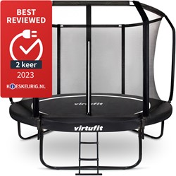 fitnessapparaat.nl VirtuFit Premium Trampoline met Veiligheidsnet - Zwart - 366 cm aanbieding