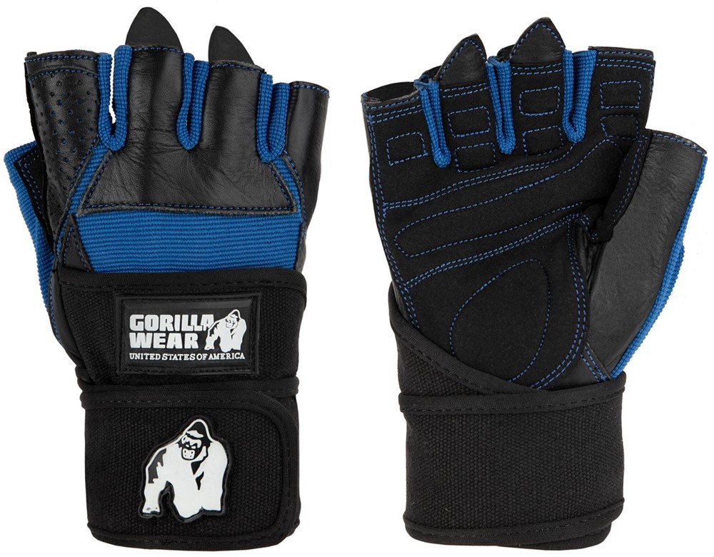Gorilla Wear Dallas Wrist Wrap Fitness Handschoenen - Zwart/Blauw - S