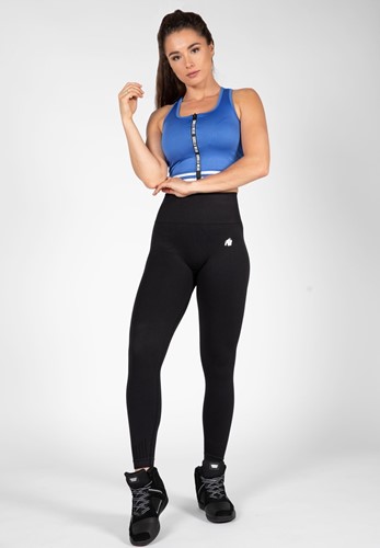 Gorilla Wear Mesa Zip Front Crop Top - Sportbeha - Blauw-3