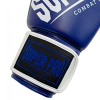 Super Pro Combat Gear Rebel (Kick)Bokshandschoenen - Blauw/Zwart/Wit
