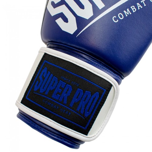Super Pro Combat Gear Rebel (Kick)Bokshandschoenen - Blauw/Zwart/Wit