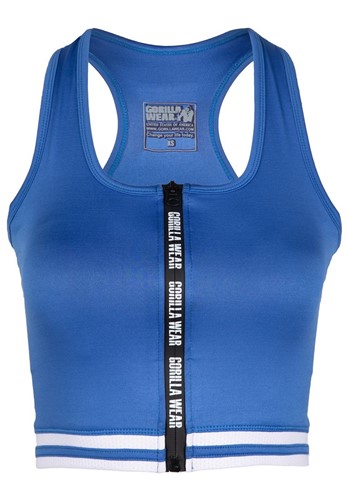 Gorilla Wear Mesa Zip Front Crop Top - Blauw