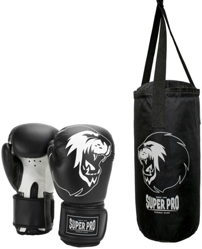 Super Pro Combat Gear Junior Bokszak Set - Zwart / Wit
