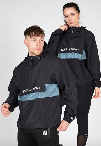 Gorilla Wear Bolton Windbreaker - Unisex Anorak - Zwart - 4XL