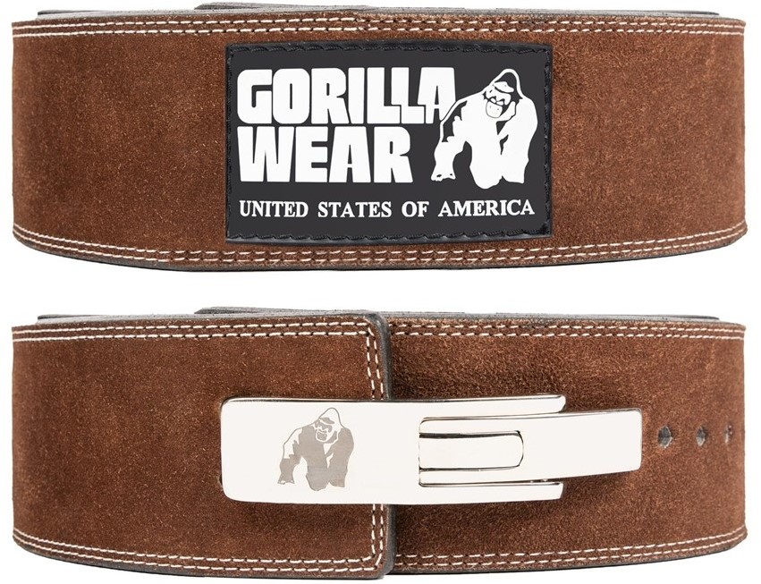 Gorilla Wear Halterriem - 4 Inch Leren Lever Lifting Belt - Bruin - L/XL
