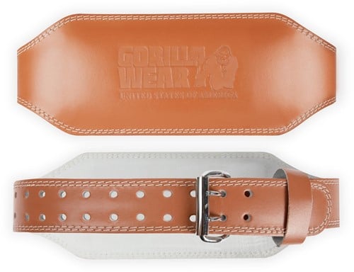 Gorilla Wear 6 Inch Padded Leren Lifting Belt - Bruin - S/M