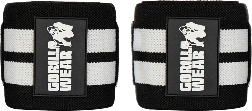 Gorilla Wear Elbow Wraps - Zwart/Wit - 150 cm