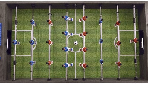 Garlando F-2 Tafelvoetbal Grijs Eiken - Doorlopende Stangen-3