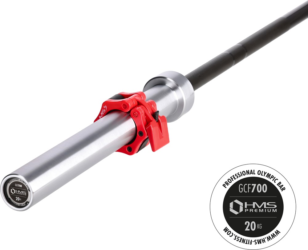 HMS Premium Olympische Halterstang met Lock Jaw Collars - 50 mm - 220 cm