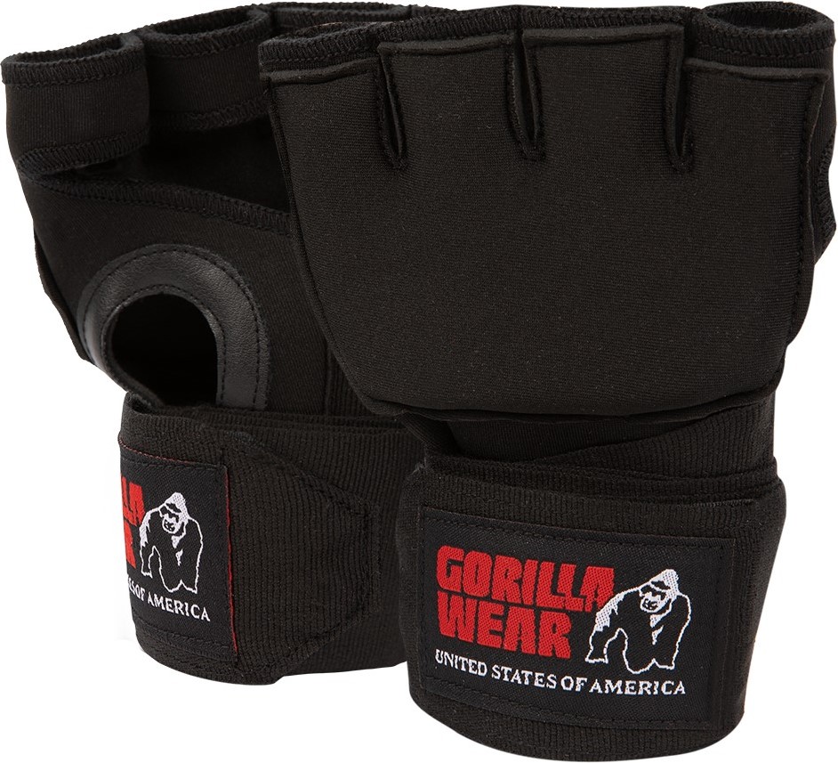 Gorilla Wear Gel Handschoenen met Omslag - Zwart/Wit - L/XL