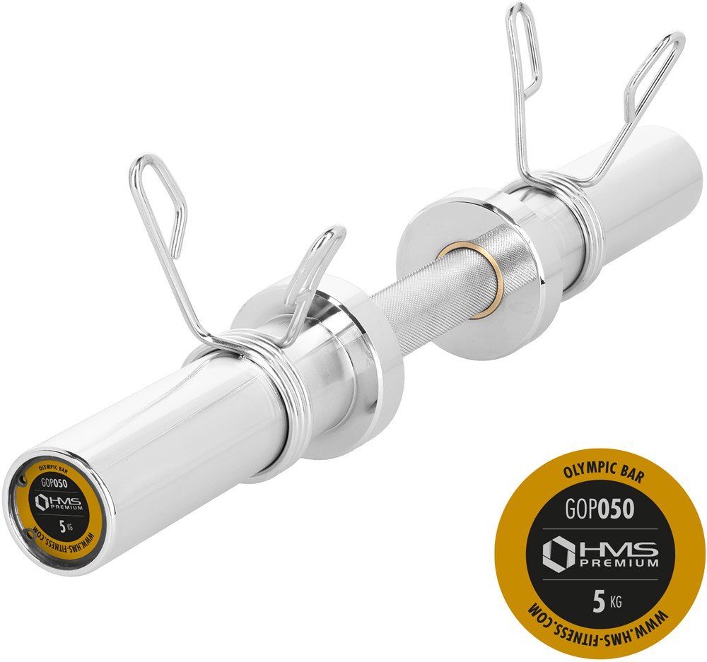 HMS Olympische Dumbbellstang met Veerclipsluiters - 50 mm - 50 cm