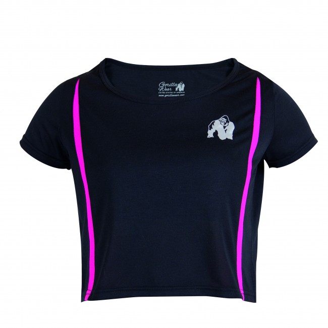Gorilla Wear Columbia Crop Top Black-Pink XS
