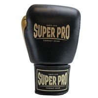 Super Pro Combat Gear Enforcer Lederen (Thai)Bokshandschoenen - Zwart/Goud-2