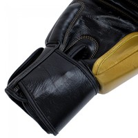 Super Pro Combat Gear Enforcer Lederen (Thai)Bokshandschoenen - Zwart/Goud