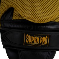 Super Pro Combat Gear Curved Lederen Handpads - Zwart / Goud