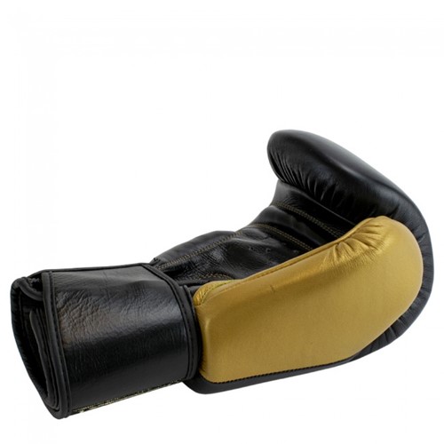Super Pro Combat Gear Enforcer Lederen (Thai)Bokshandschoenen - Zwart/Goud