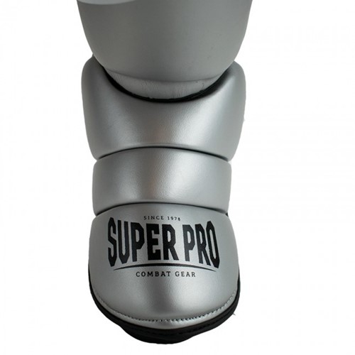 Super Pro Combat Gear Rebel Scheenbeschermers - Zwart/Grijs/Wit-3