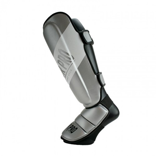 Super Pro Combat Gear Rebel Scheenbeschermers - Zwart/Grijs/Wit-2