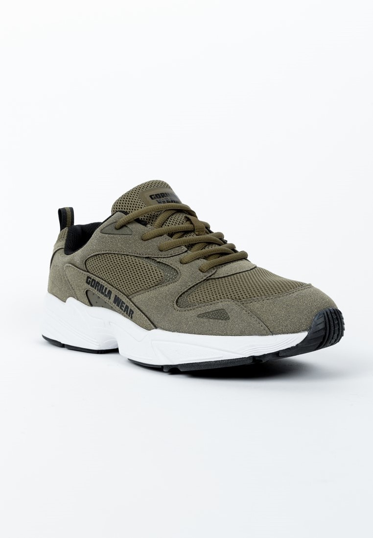 Groene sneakers met gekleurde details - Herenschoenen – SACHA