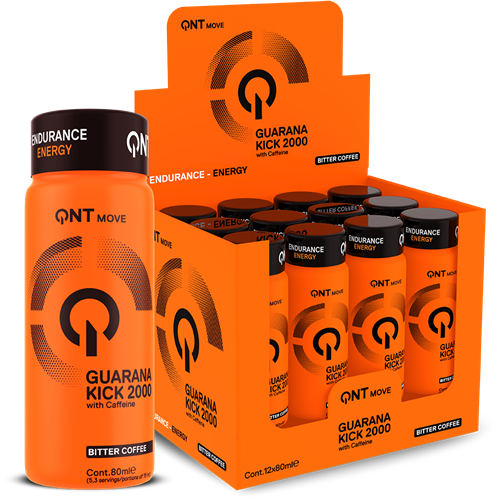 QNT Guarana Kick 2000 mg - Bitter Coffee - 12 x 80 ml