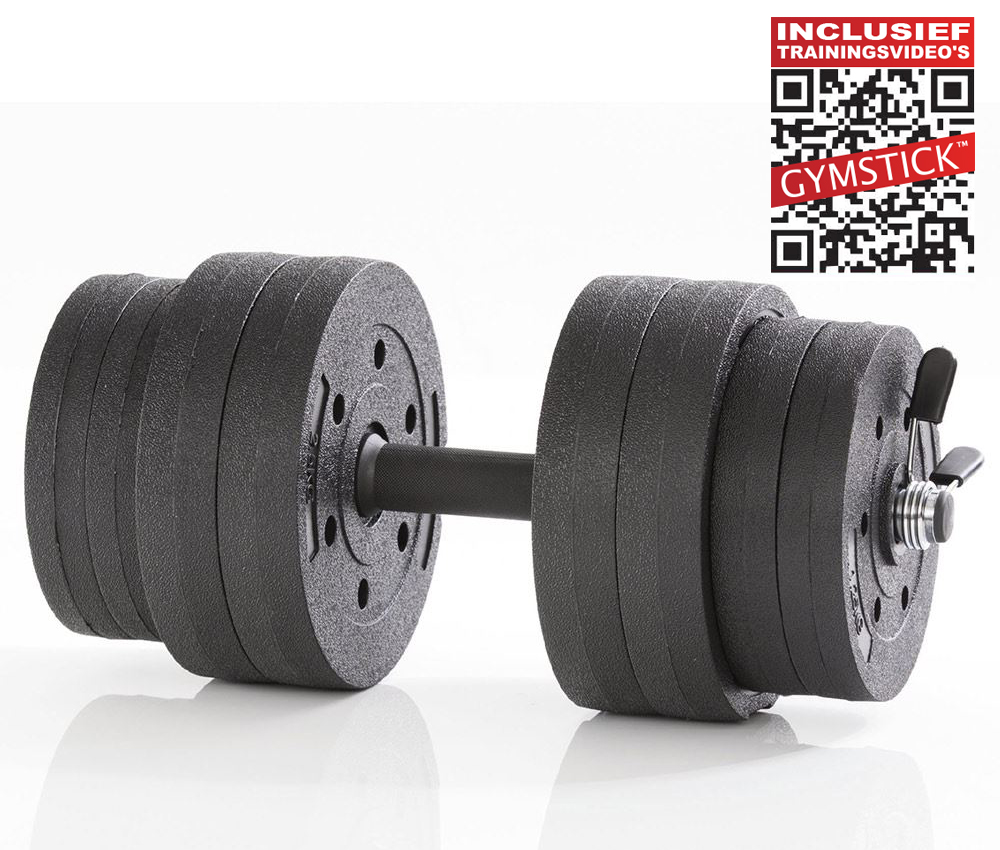 Gymstick Active Verstelbare Dumbbell Set - Vinyl - 15kg - Met Online Trainingsvideo's