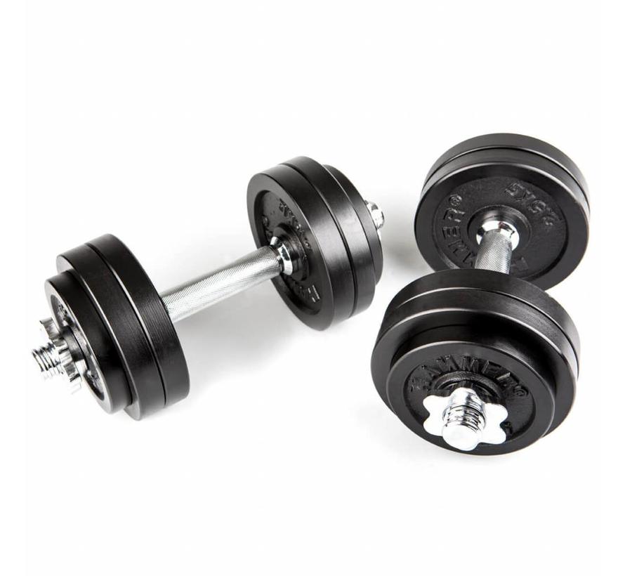 Hammer Dumbbell Set - Zwart - 2 x 15 kg (30 kg)