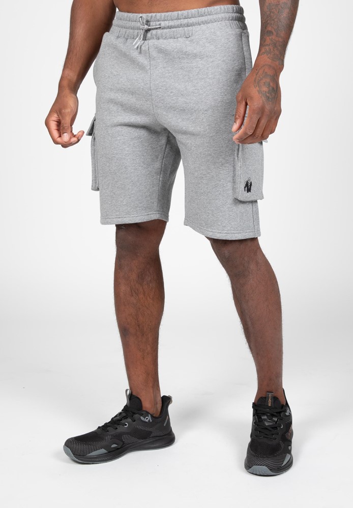 Gorilla Wear Hudson Cargo Sweat Shorts - Grijs Gemeleerd - L