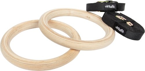 VirtuFit Houten Gym Ringen - Inclusief straps