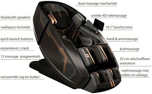 TotalSeat Massagestoel Imperia - Zwart