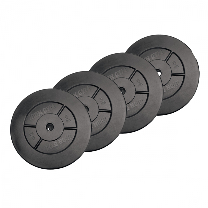 Iron Gym Halterschijven Set - 4 x 5 kg - 25 mm - Zwart