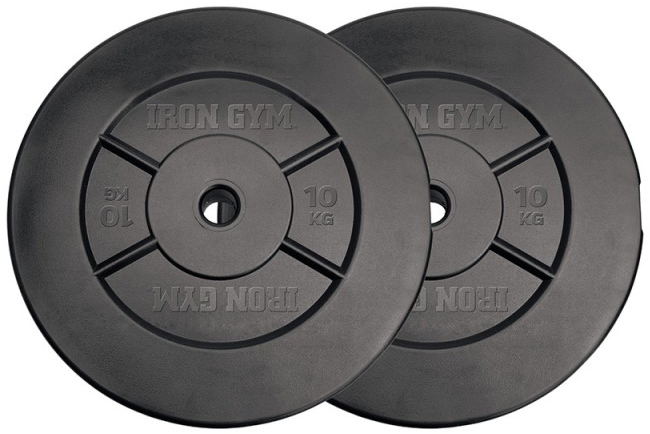 Iron Gym Halterschijven Set - 2 x 10 kg - 25 mm - Zwart