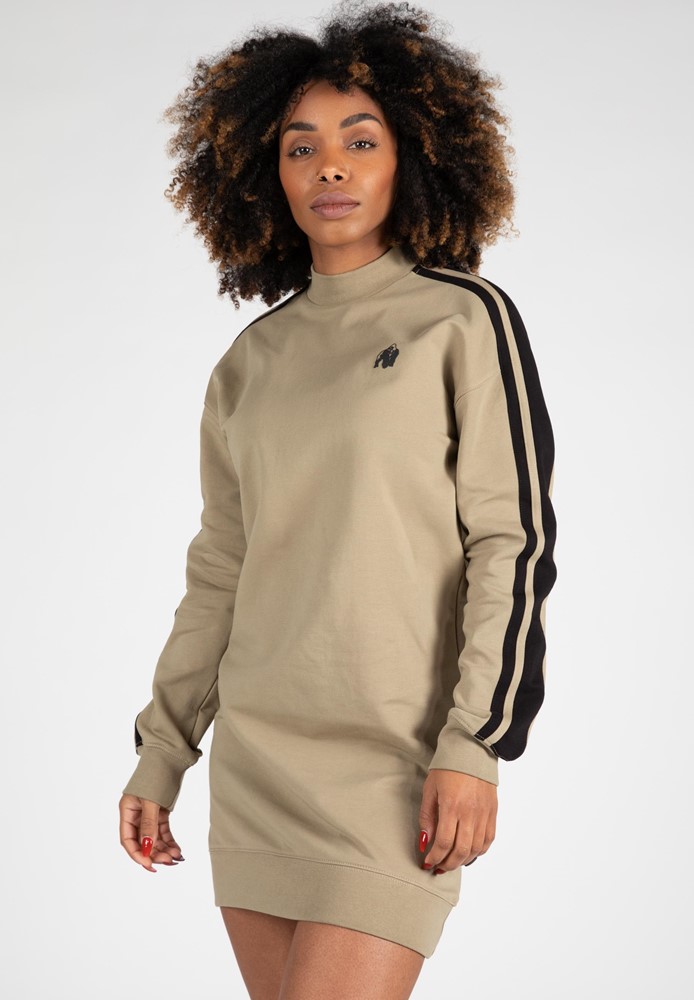 Gorilla Wear Isabella Sweatshirt Jurk - Beige - XS
