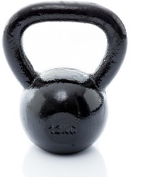 fitnessapparaat.nl Muscle Power Gietijzeren Kettlebell - Zwart - 12 kg aanbieding