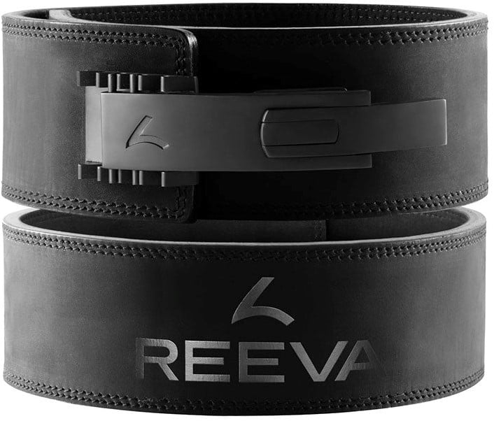 Reeva Lifting Belt van Zwart Leer - Verstelbare RVS Gesp - L