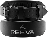 Reeva Lifting Belt van Microfiber Leer - Halterriem - 6 mm - Zwart