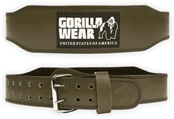 Gorilla Wear Halterriem - 4 Inch Padded Leren Lifting Belt - Legergroen
